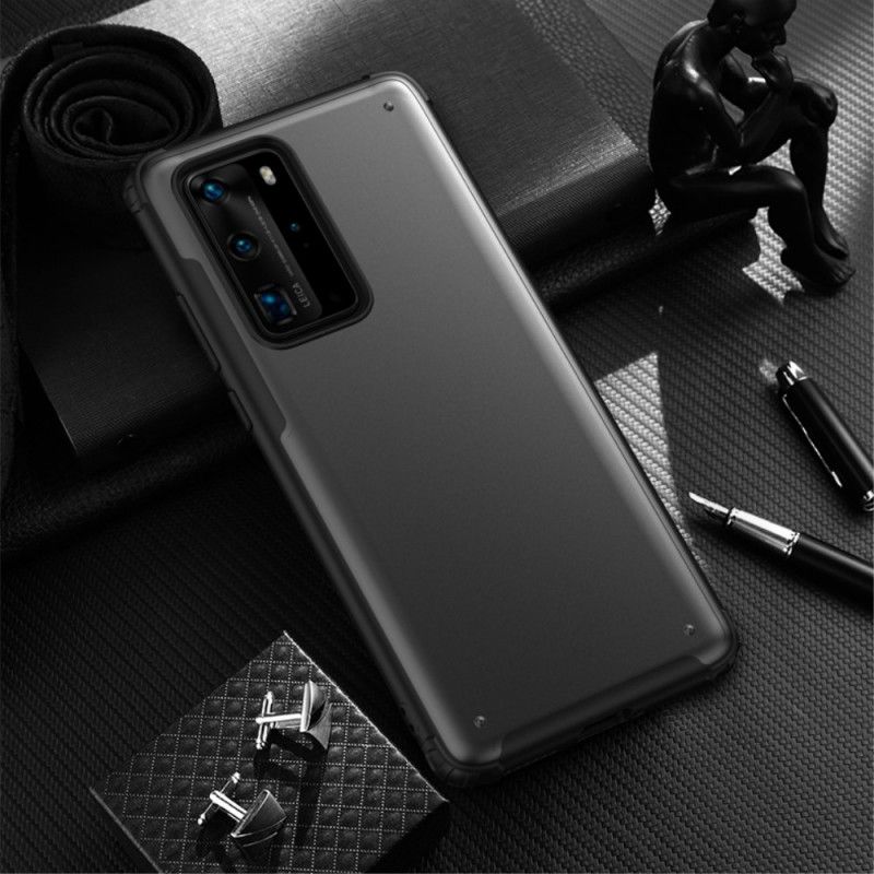 Hoesje Huawei P40 Pro Rood Zwart Frosted Hybride