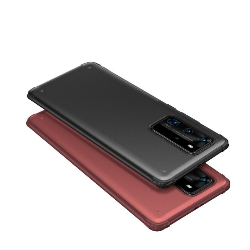 Hoesje Huawei P40 Pro Rood Zwart Frosted Hybride