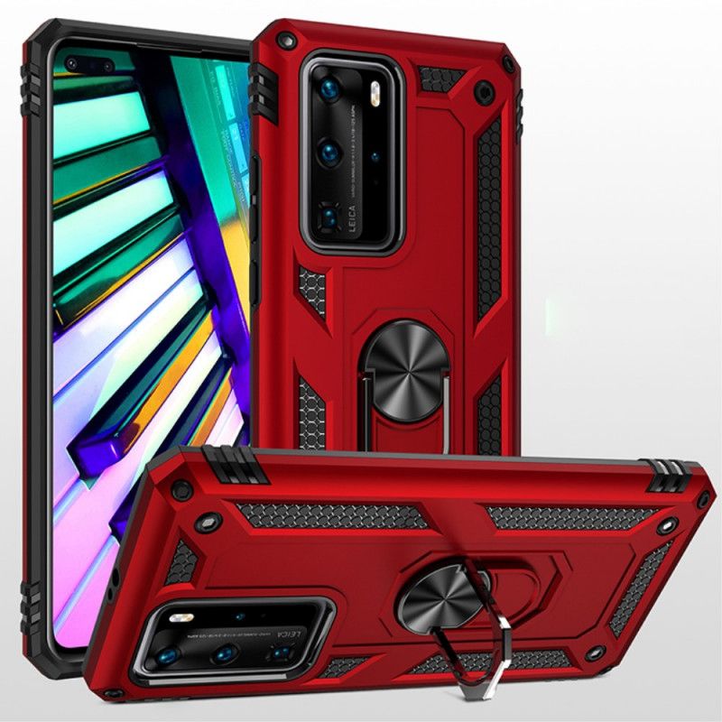 Hoesje Huawei P40 Pro Rood Zwart Premium Ring