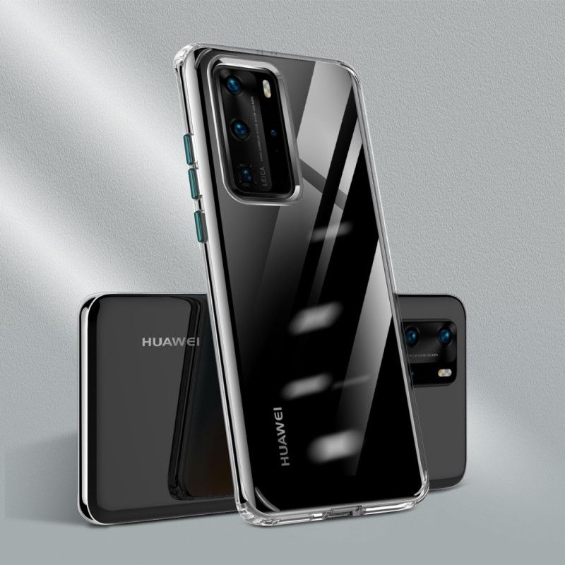 Hoesje Huawei P40 Pro Rood Zwart Transparant Gekleurde Knopen