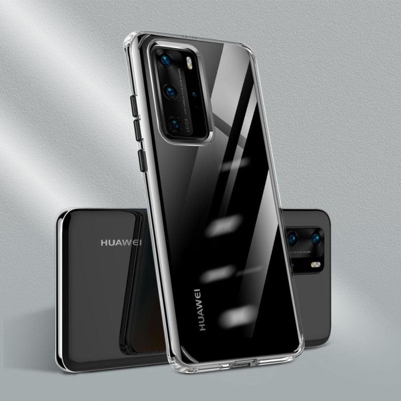 Hoesje Huawei P40 Pro Rood Zwart Transparant Gekleurde Knopen