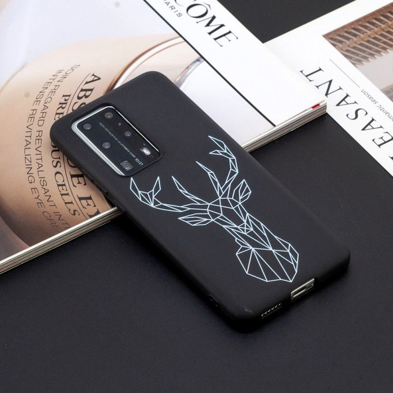 Hoesje voor Huawei P40 Pro Flexibele Afbeelding Van Een Hert Van Siliconen
