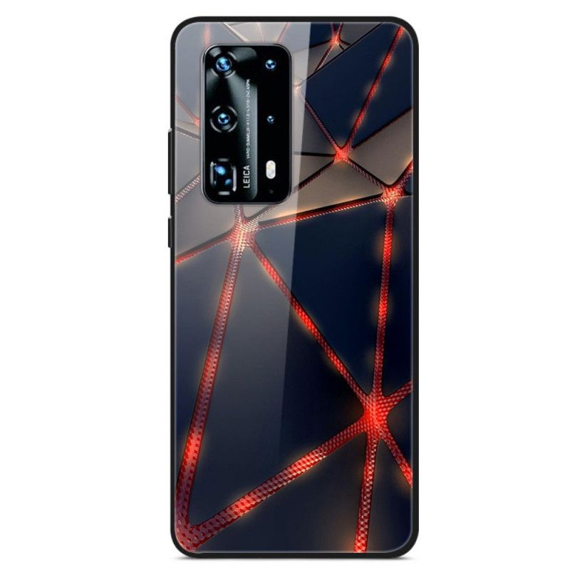 Hoesje voor Huawei P40 Pro Gehard Rood Straalglas