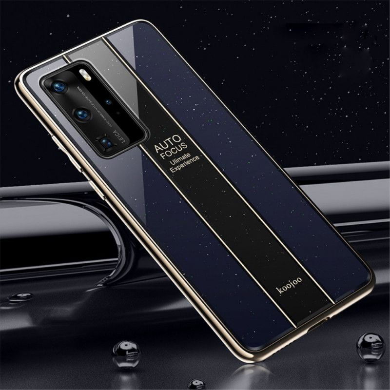 Hoesje voor Huawei P40 Pro Marineblauw Rood Gegalvaniseerde Hybride