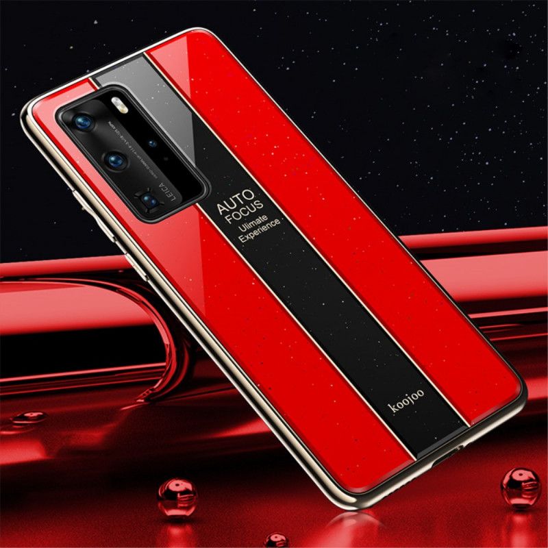 Hoesje voor Huawei P40 Pro Marineblauw Rood Gegalvaniseerde Hybride