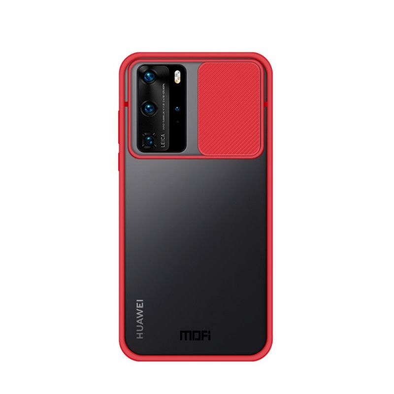 Hoesje voor Huawei P40 Pro Rood Zwart Camshield Gekleurde Mofi-Randen