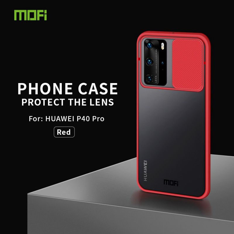 Hoesje voor Huawei P40 Pro Rood Zwart Camshield Gekleurde Mofi-Randen