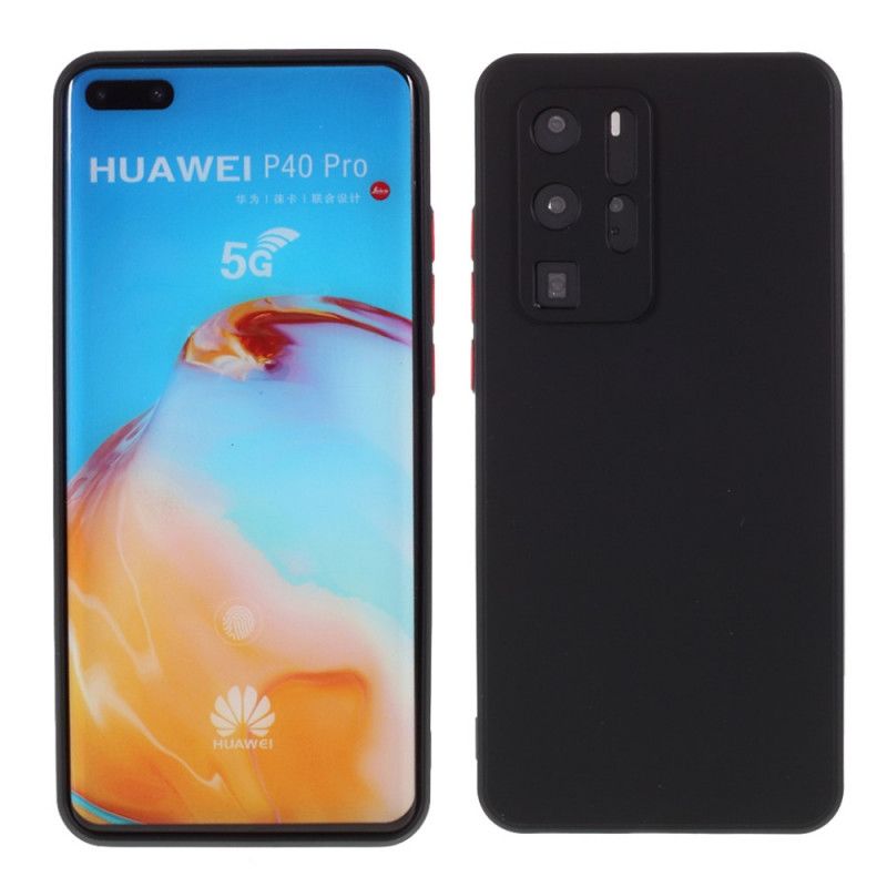 Hoesje voor Huawei P40 Pro Rood Zwart Contrasterende Kleuren