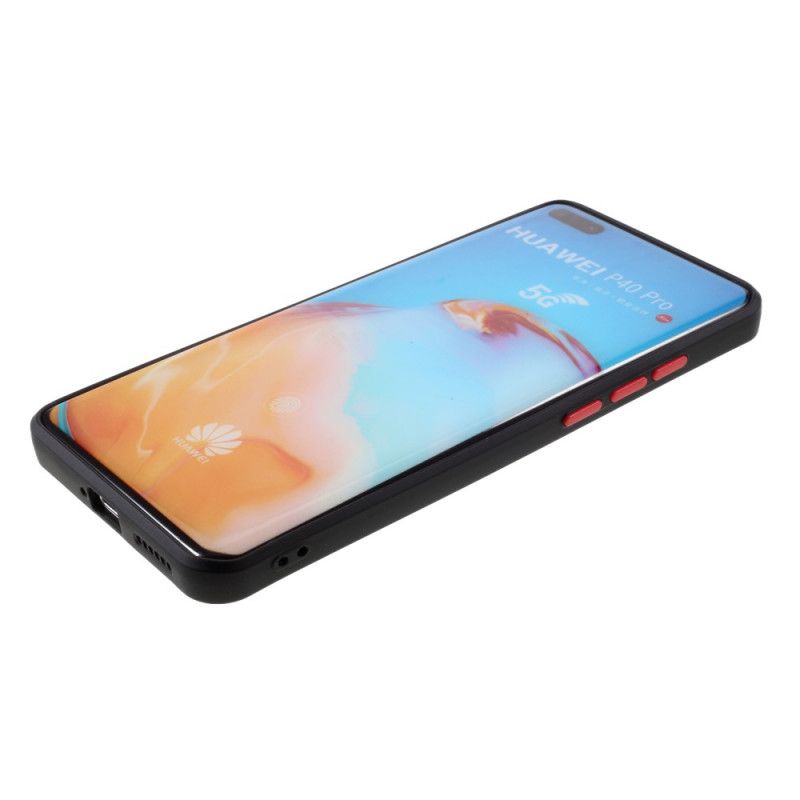 Hoesje voor Huawei P40 Pro Rood Zwart Contrasterende Kleuren