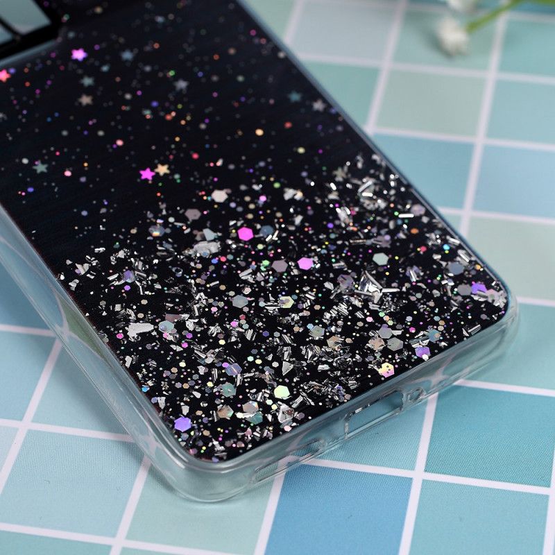 Hoesje voor Huawei P40 Pro Roze Zwart Ik Hou Van Glitter