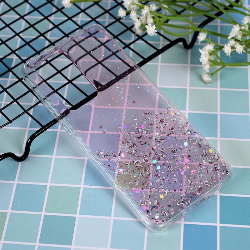Hoesje voor Huawei P40 Pro Roze Zwart Ik Hou Van Glitter