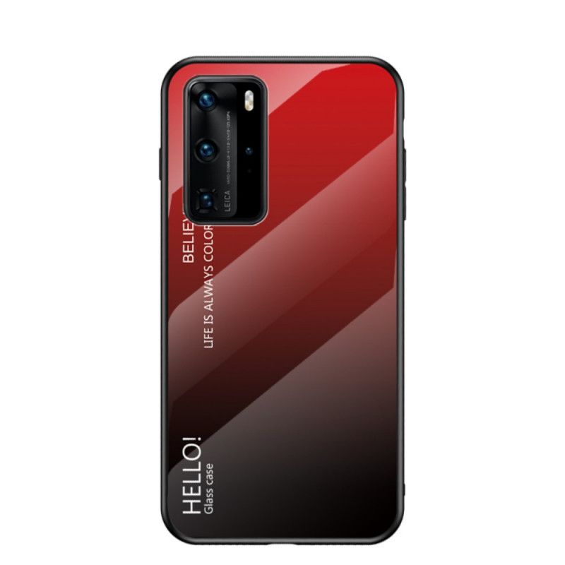 Hoesje voor Huawei P40 Pro Wit Zwart Hallo Gehard Glas