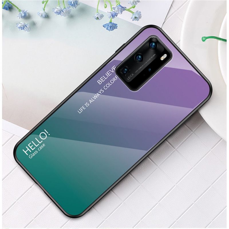Hoesje voor Huawei P40 Pro Wit Zwart Hallo Gehard Glas