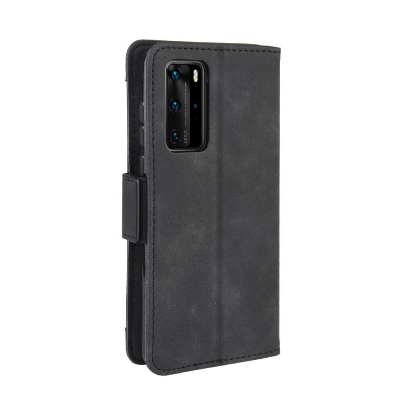 Leren Hoesje Huawei P40 Pro Rood Zwart Eersteklas Multikaart