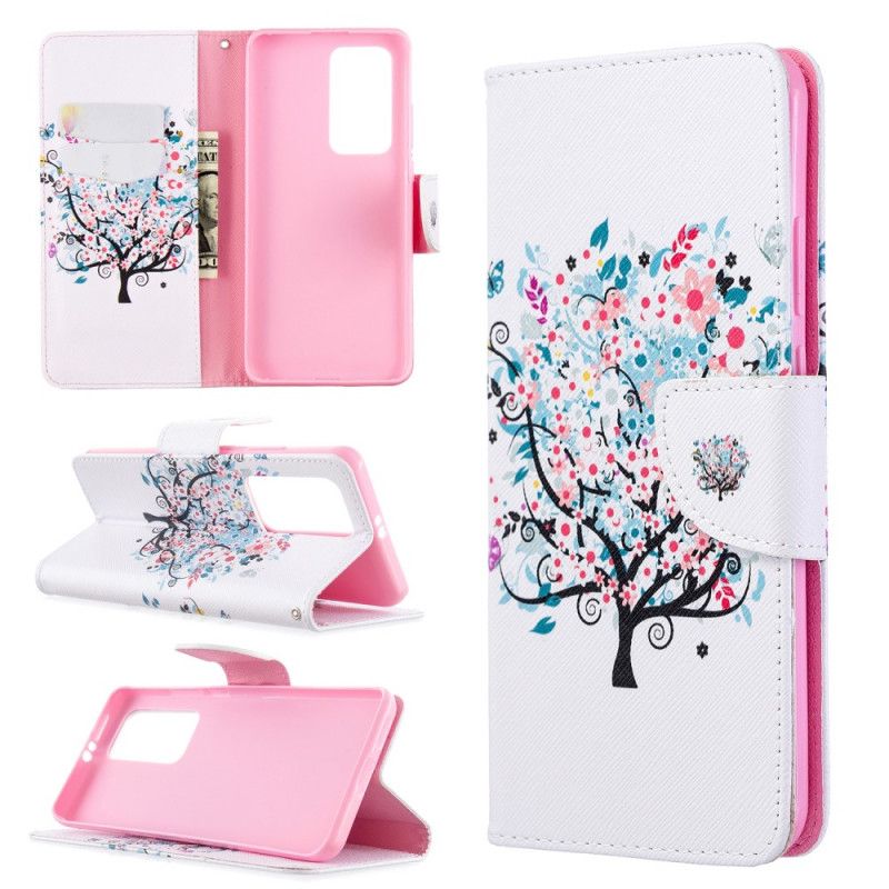 Leren Hoesje voor Huawei P40 Pro Bloemrijke Boom