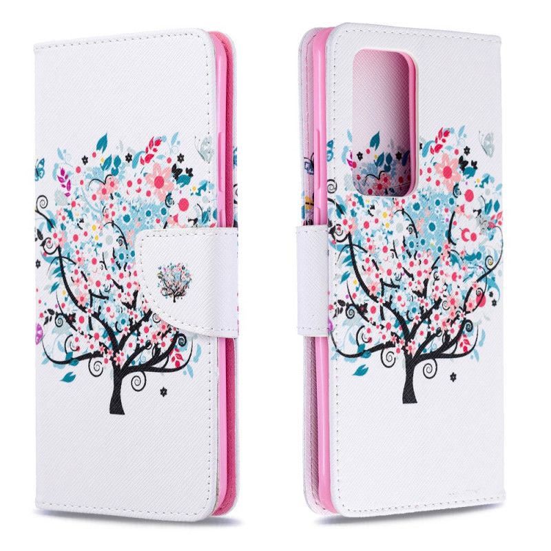 Leren Hoesje voor Huawei P40 Pro Bloemrijke Boom