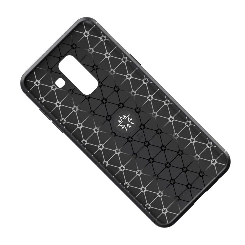 Case Hoesje Samsung Galaxy A6 Plus Rood Zwart Telefoonhoesje Roterende Ring