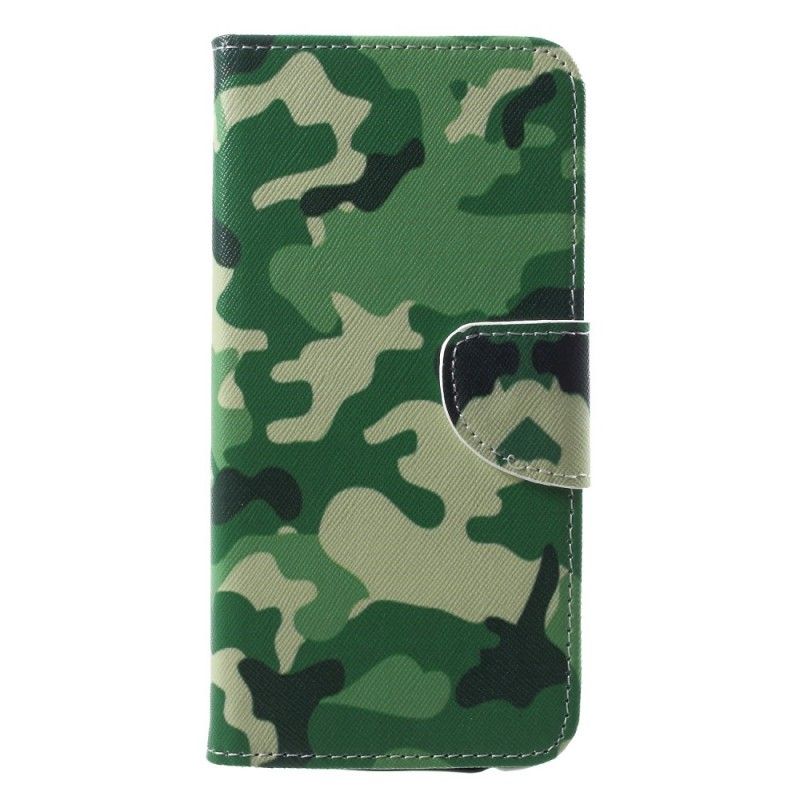 Leren Hoesje Samsung Galaxy A6 Plus Militaire Camouflage
