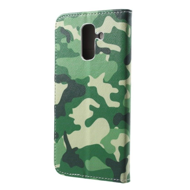 Leren Hoesje Samsung Galaxy A6 Plus Militaire Camouflage