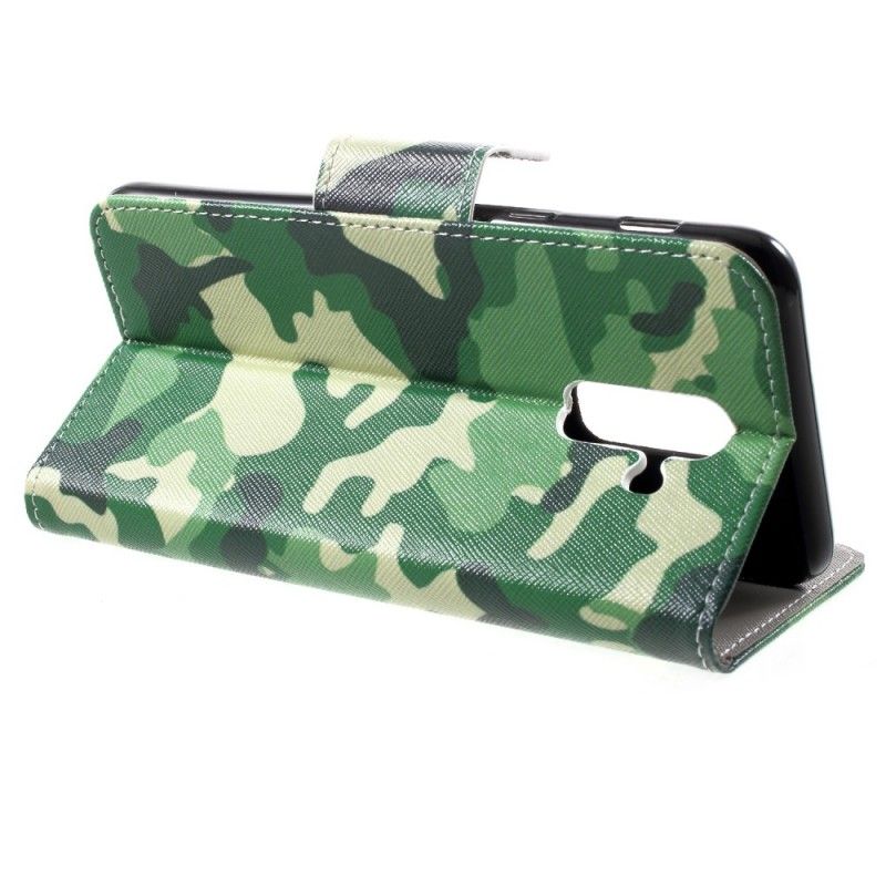 Leren Hoesje Samsung Galaxy A6 Plus Militaire Camouflage