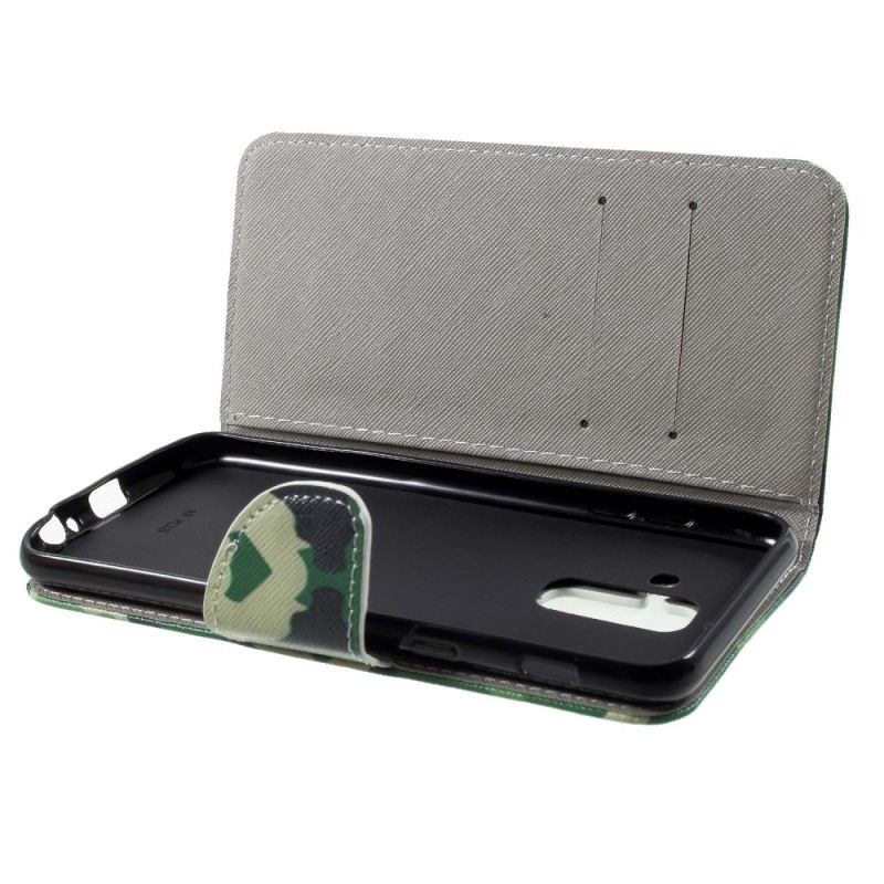Leren Hoesje Samsung Galaxy A6 Plus Militaire Camouflage