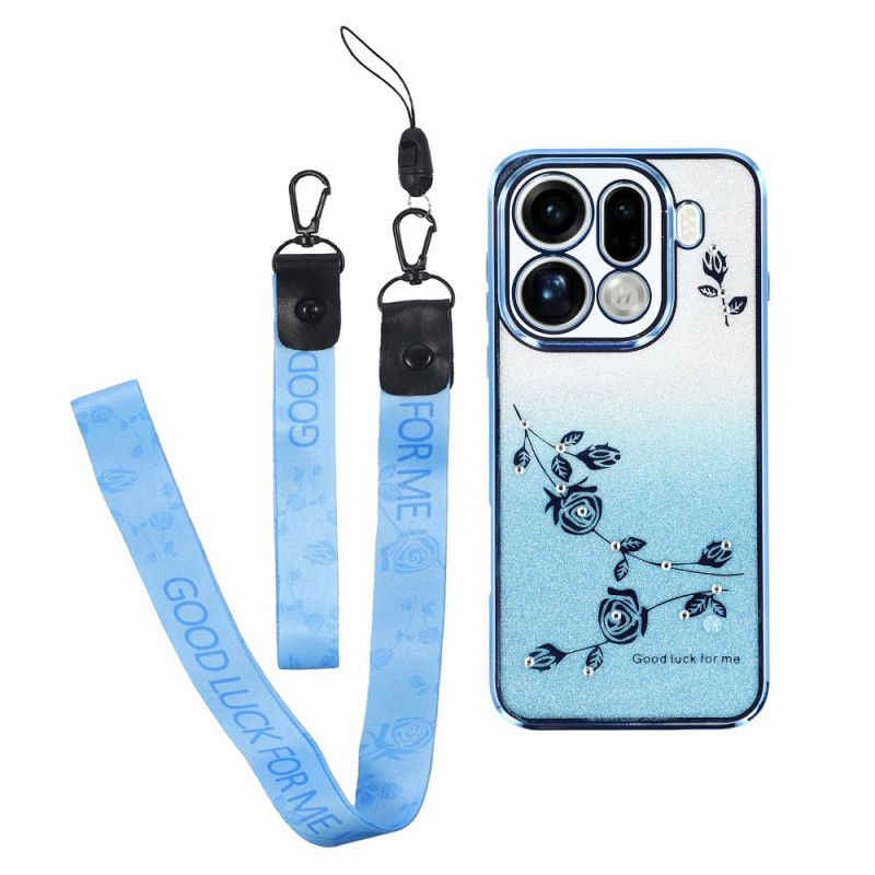 Hoesje Oppo Find X9 Pro 5g Bandjes Met Bloemen En Strass