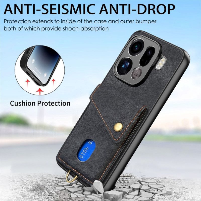 Hoesje Voor Oppo Find X9 Pro 5g Kaarthouder En Draagkoord