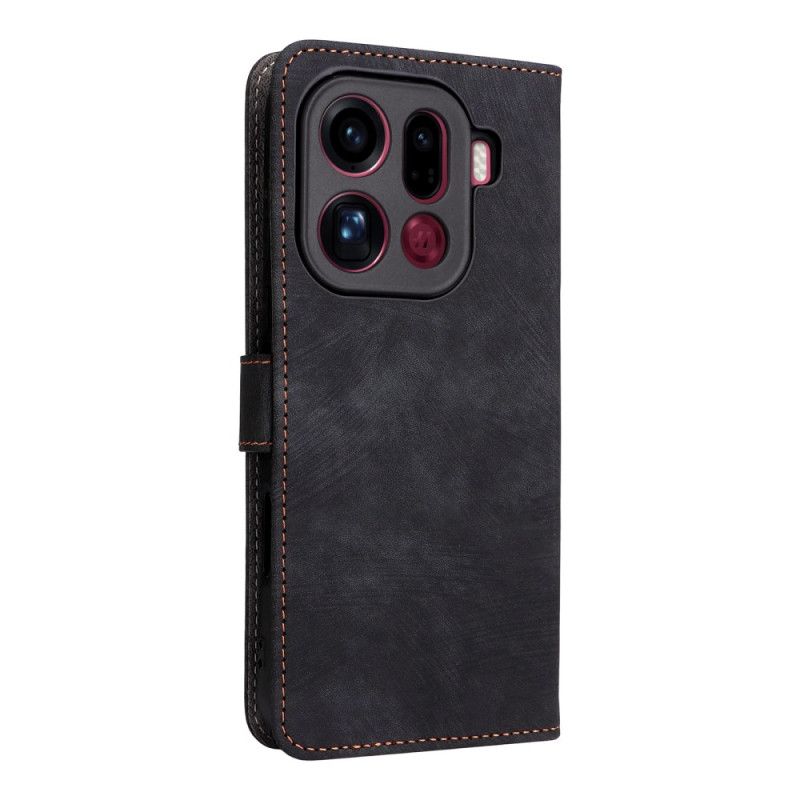 Leren Hoesje Oppo Find X9 Pro 5g Bandjes Met Suède-effect Bescherming Hoesje