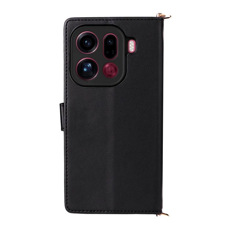 Leren Hoesje Oppo Find X9 Pro 5g Gewatteerd Met Bandjes Bescherming Hoesje