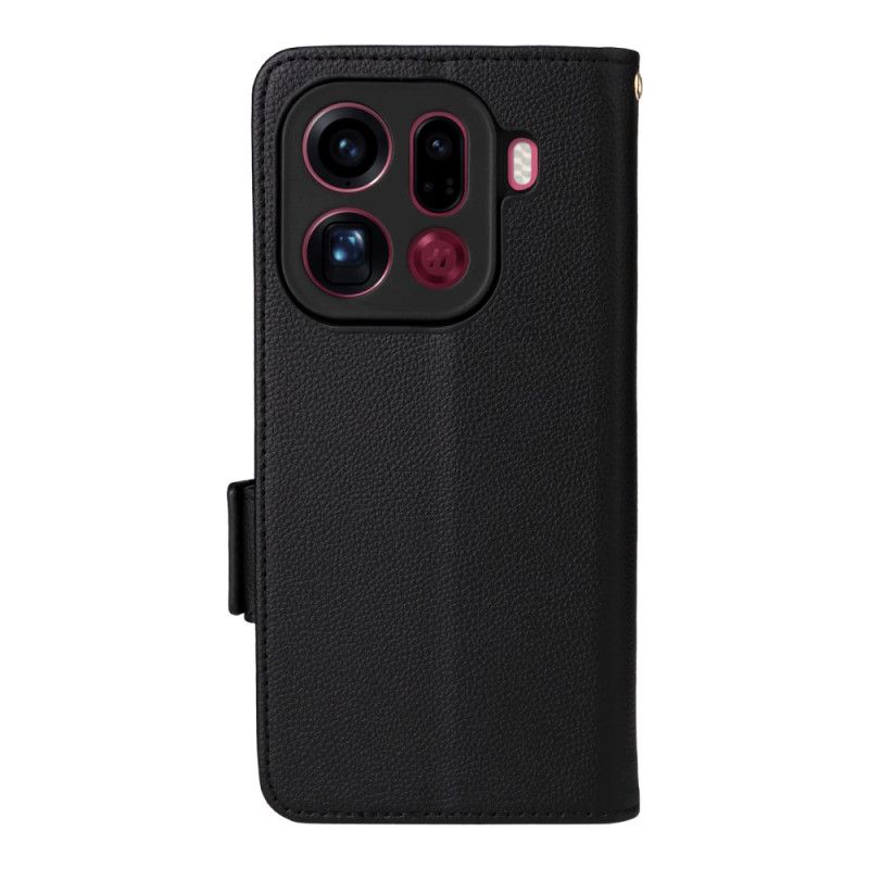 Leren Hoesje Voor Oppo Find X9 Pro 5g Bandjes Van Kunstleer