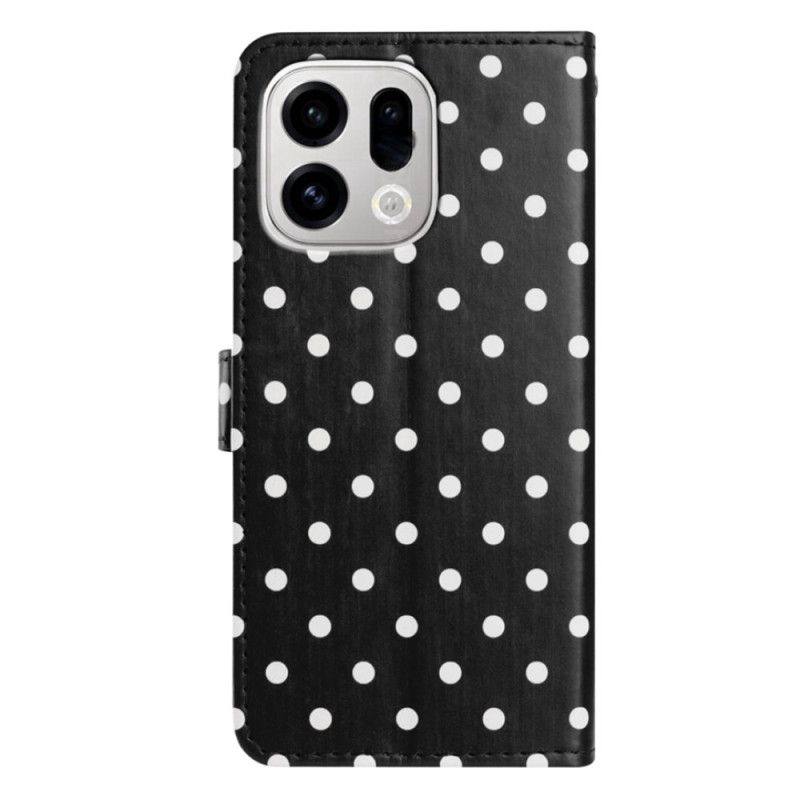 Leren Hoesje Voor Oppo Find X9 Pro 5g Polka Dots