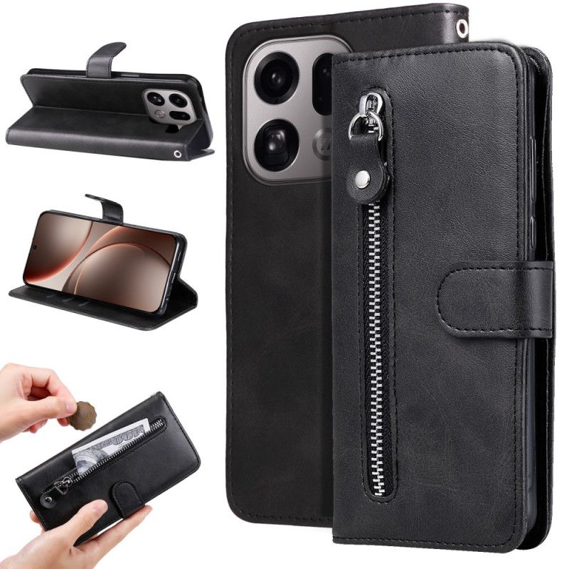 Leren Hoesje Voor Oppo Find X9 Pro 5g Vak Met Rits