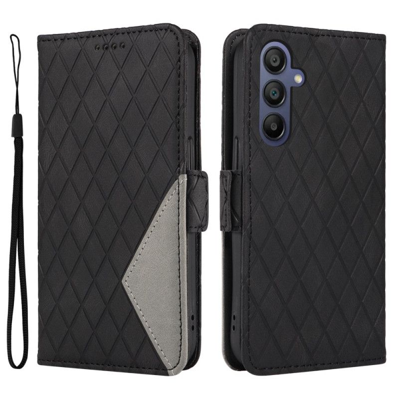 Leren Hoesje Voor Samsung Galaxy A16 5g Diamantbandpatroon