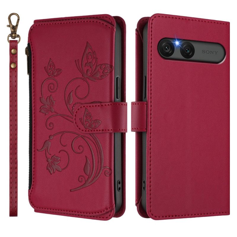 Bescherming Hoesje Sony Xperia 10 Vii Rfid-portemonnee Met Bloemenprint