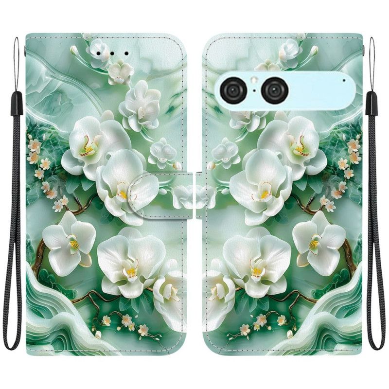 Bescherming Hoesje Sony Xperia 10 Vii Wit Bloemenpatroon