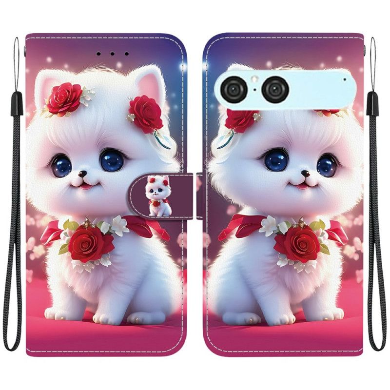 Flip Case Leren Sony Xperia 10 Vii Kat En Rozen