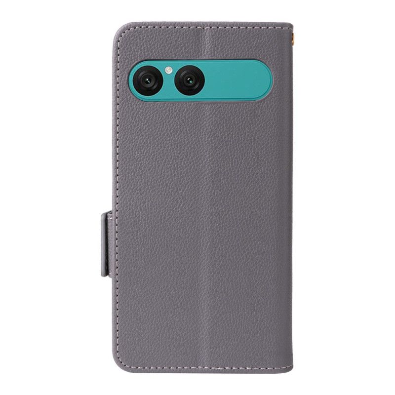 Flip Case Leren Sony Xperia 10 Vii Kunstleer Met Riempje