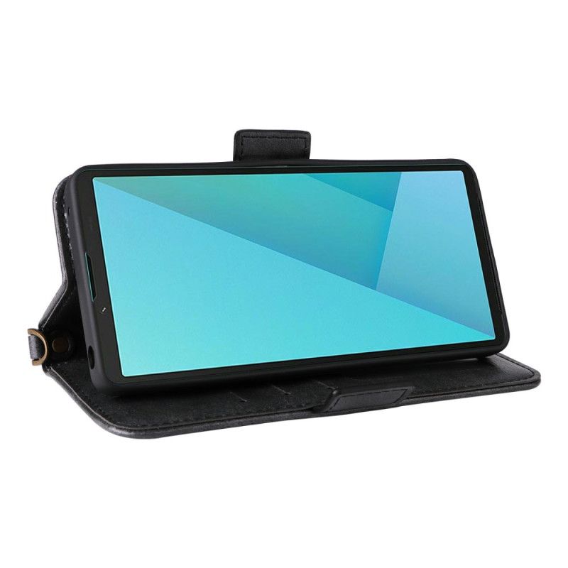 Folio-hoesje Sony Xperia 10 Vii Portemonnee Met Schouderband