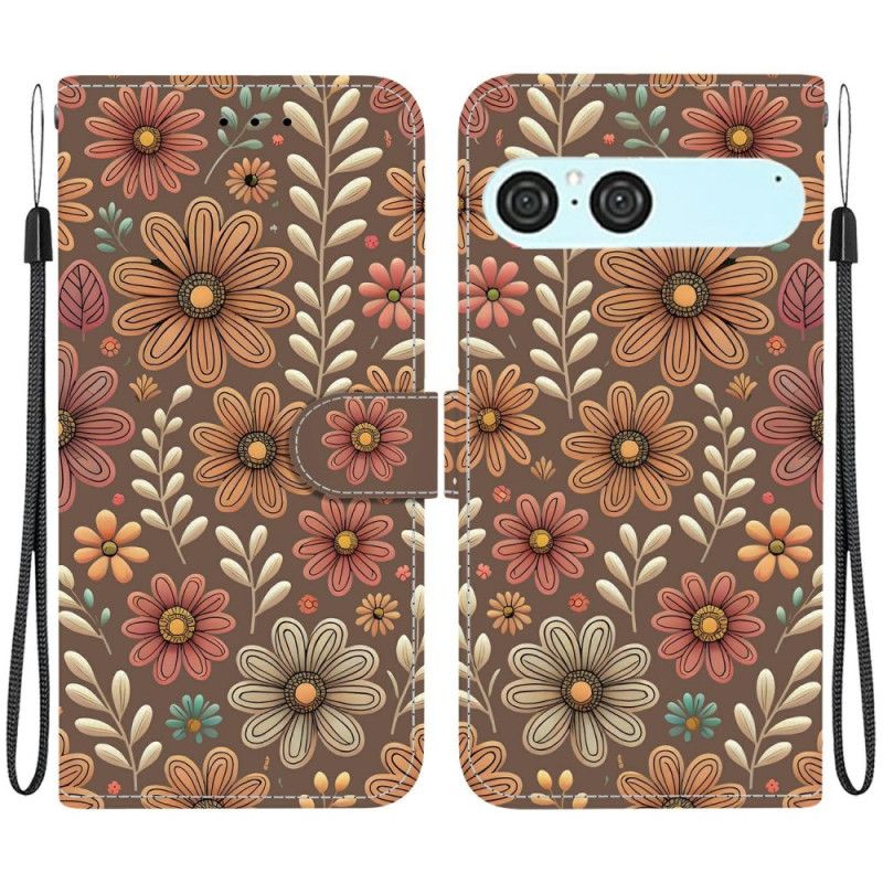 Folio-hoesje Sony Xperia 10 Vii Telefoonhoesje Bloemenpatroon