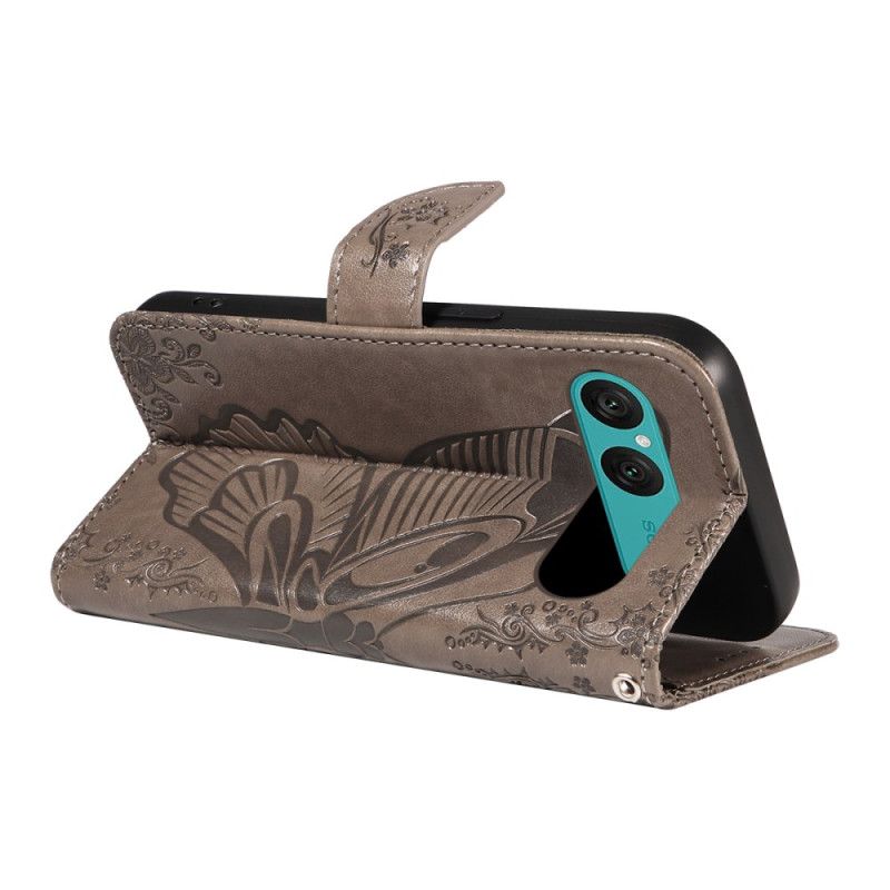 Folio-hoesje Sony Xperia 10 Vii Telefoonhoesje Grafische Vlinder