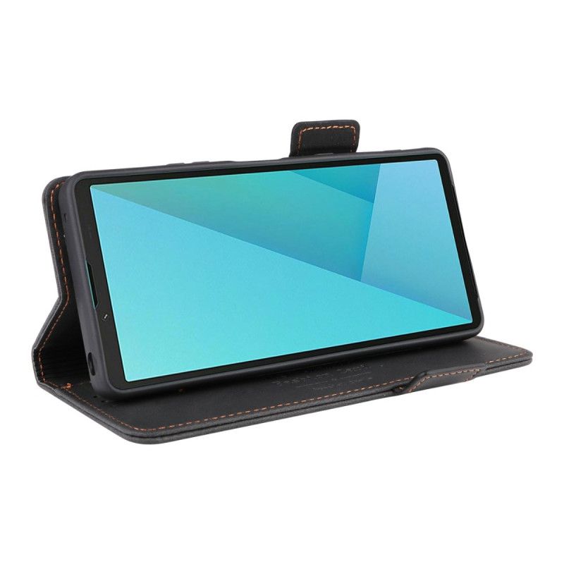 Folio-hoesje Sony Xperia 10 Vii Telefoonhoesje Retro Suède-effect