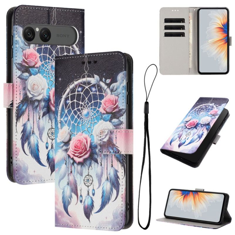 Leren Hoesje Sony Xperia 10 Vii Bloemen Dromenvanger