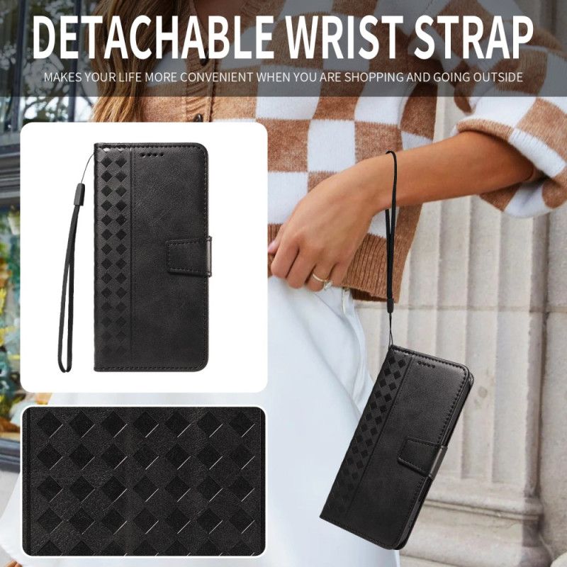 Leren Hoesje Sony Xperia 10 Vii Diamantpatroon