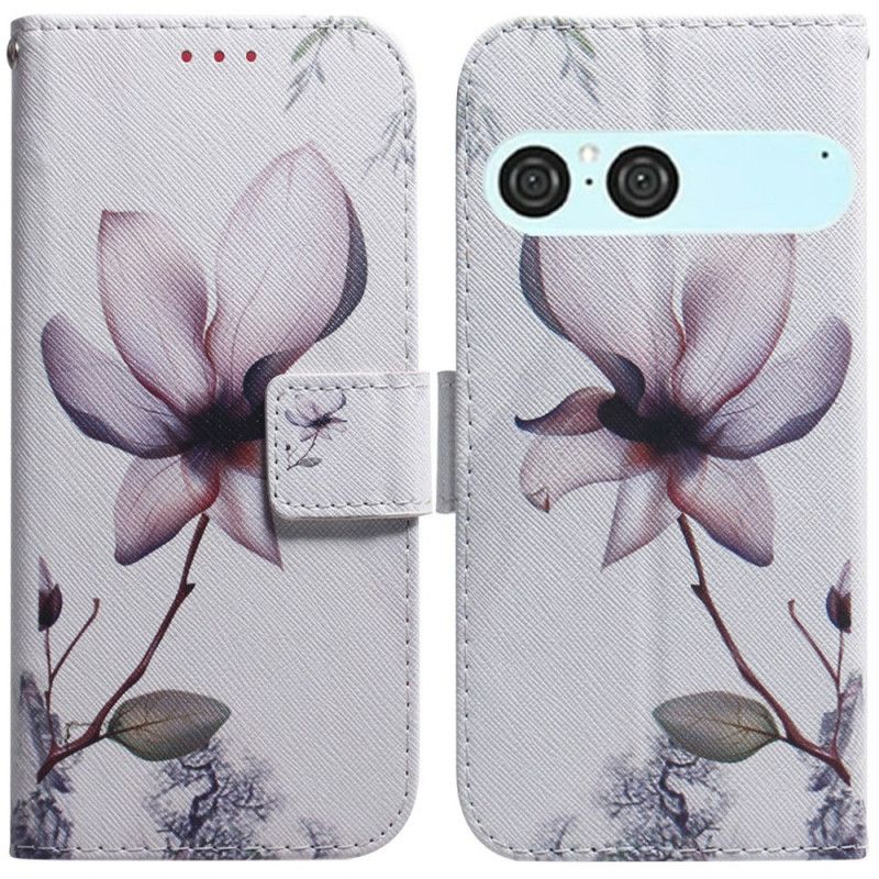 Leren Hoesje Sony Xperia 10 Vii Roze Bloem