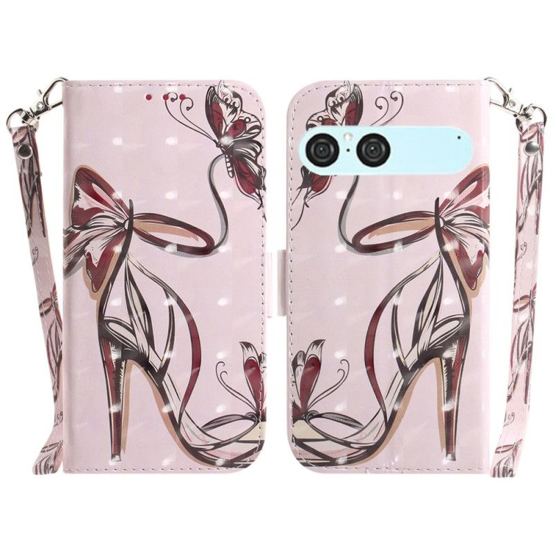 Leren Hoesje Sony Xperia 10 Vii Sandalen Met Bandjes Bescherming Hoesje