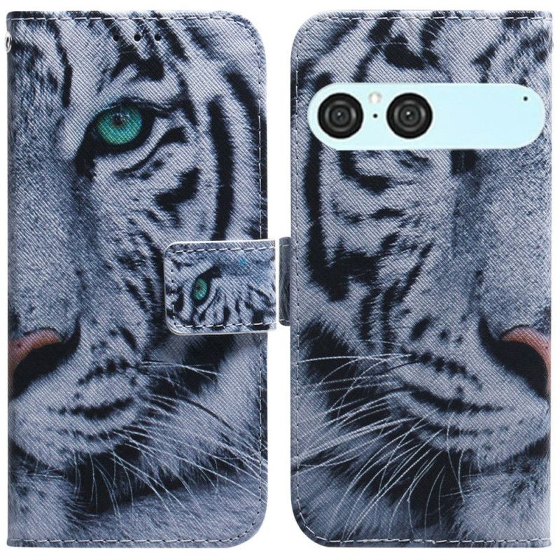 Leren Hoesje Sony Xperia 10 Vii Witte Tijger