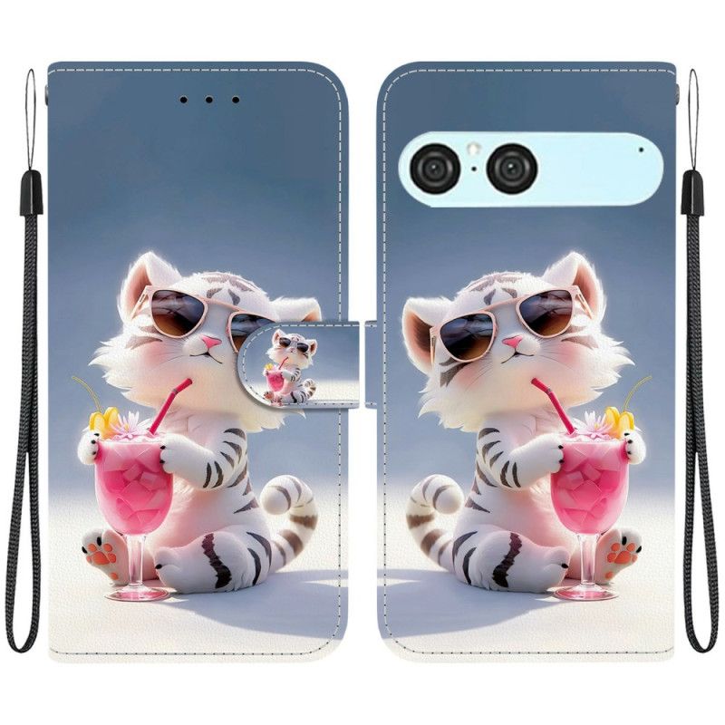 Leren Hoesje Voor Sony Xperia 10 Vii Cartoontijger