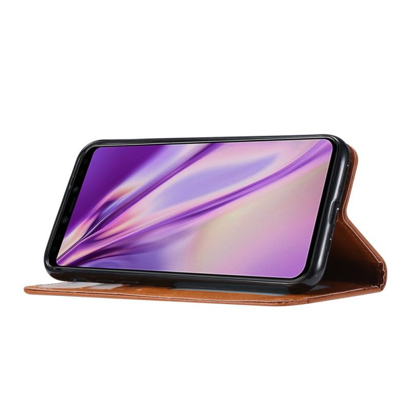 Folio-hoesje Google Pixel 4 Rood Zwart Kaarthouder Van Imitatieleer