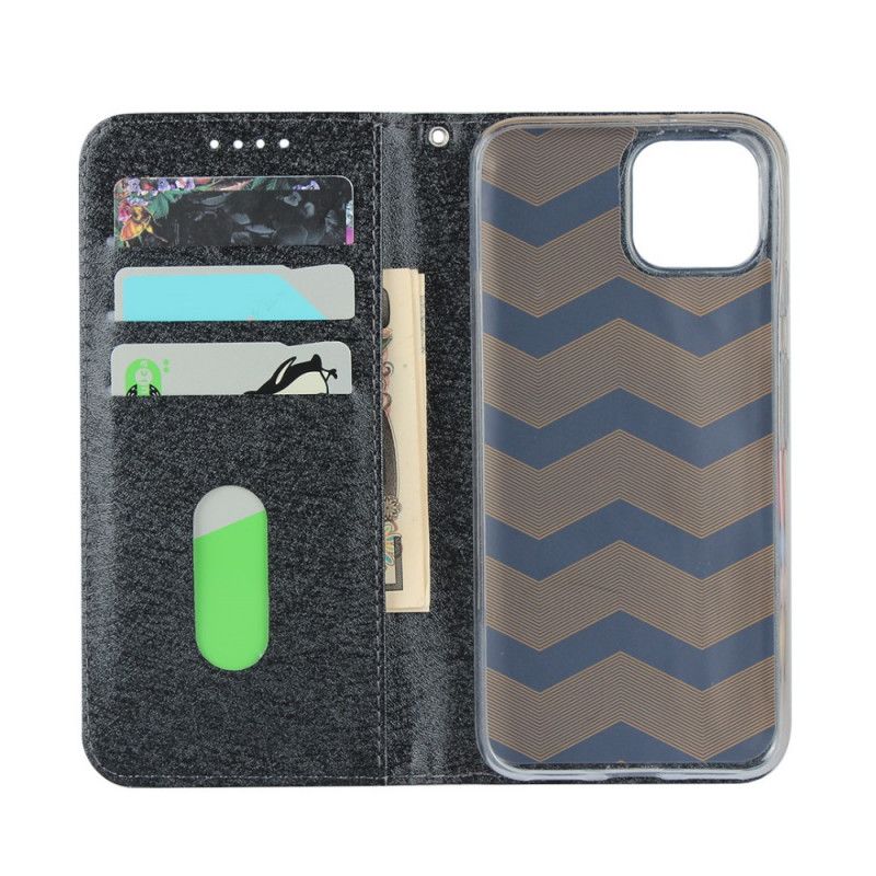 Folio-hoesje voor Google Pixel 4 Rood Zwart Retro Zacht Leereffect Met String