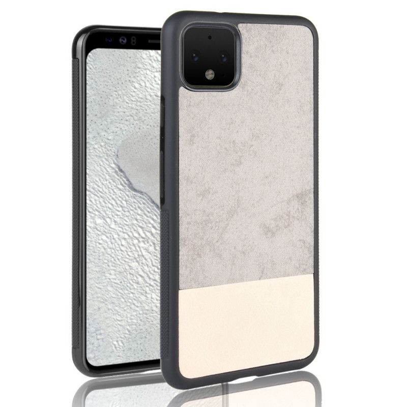 Hoesje Google Pixel 4 Grijs Zwart Tweekleurig Kunstleer